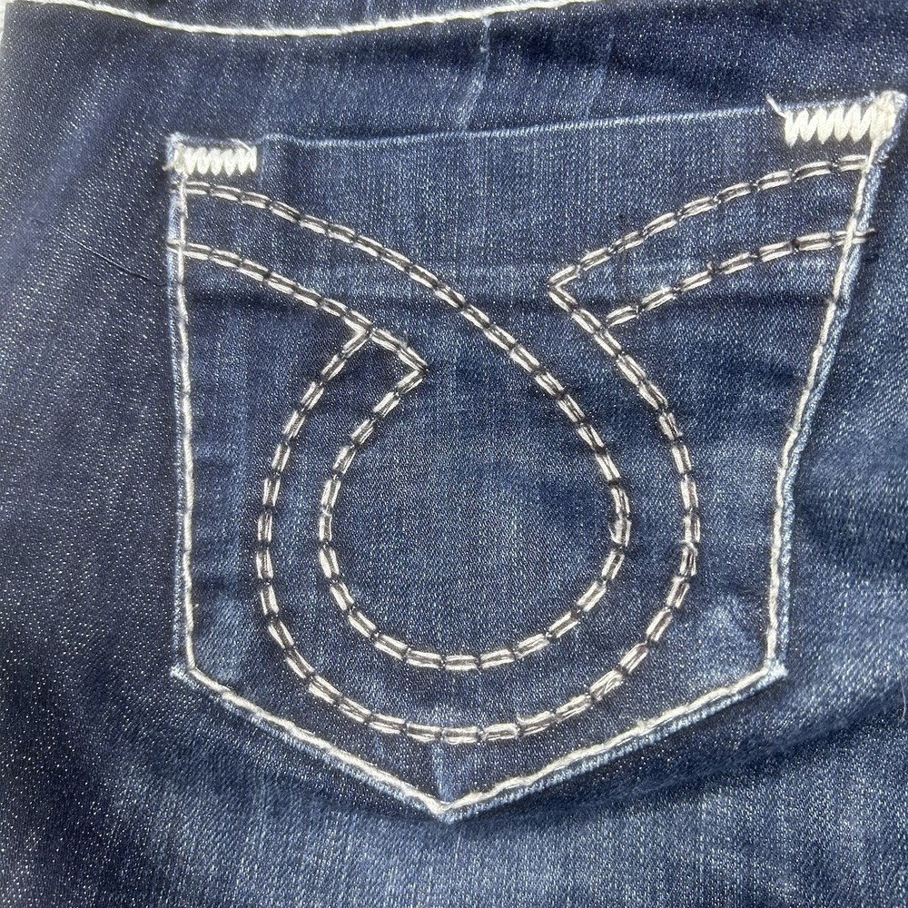 Big Star Miki Jeans Womens 31R (36x32) Blue Denim Distressed Bootcut Low Rise - Picture 11 of 16